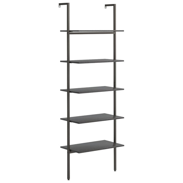 Schwarzes schräges Regal Crivita 64x35x185cm (5-stöckig)