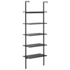 Schwarzes schräges Regal Crivita 64x35x185cm (5-stöckig)