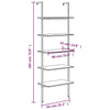 Schwarzes schräges Regal Crivita 64x35x185cm (5-stöckig)