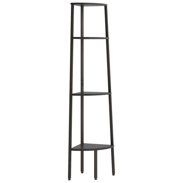 Schwarzes Eckregal Petreanu 45,5x31,5x150cm (4-stöckig)
