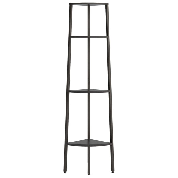 Schwarzes Eckregal Petreanu 45,5x31,5x150cm (4-stöckig)