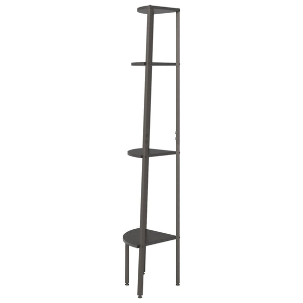 Schwarzes Eckregal Petreanu 45,5x31,5x150cm (4-stöckig)