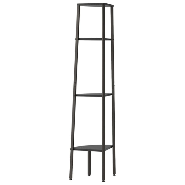 Schwarzes Eckregal Petreanu 45,5x31,5x150cm (4-stöckig)