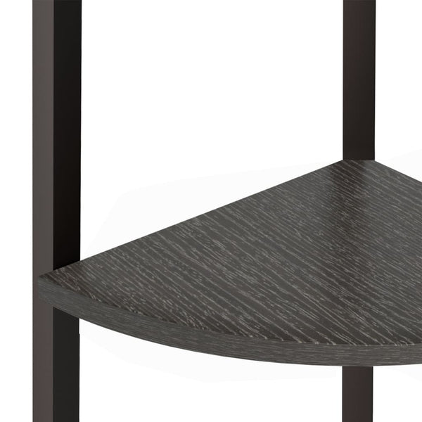Schwarzes Eckregal Petreanu 45,5x31,5x150cm (4-stöckig)