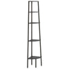 Schwarzes Eckregal Petreanu 45,5x31,5x180cm (5-lagig)