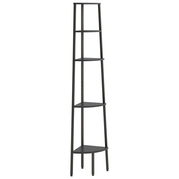 Schwarzes Eckregal Petreanu 45,5x31,5x180cm (5-lagig)