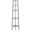 Schwarzes Eckregal Petreanu 45,5x31,5x180cm (5-lagig)