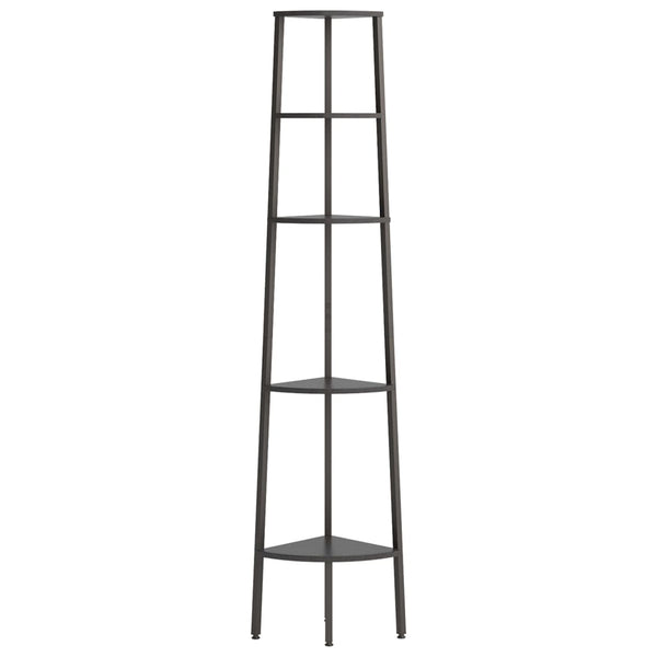 Schwarzes Eckregal Petreanu 45,5x31,5x180cm (5-lagig)