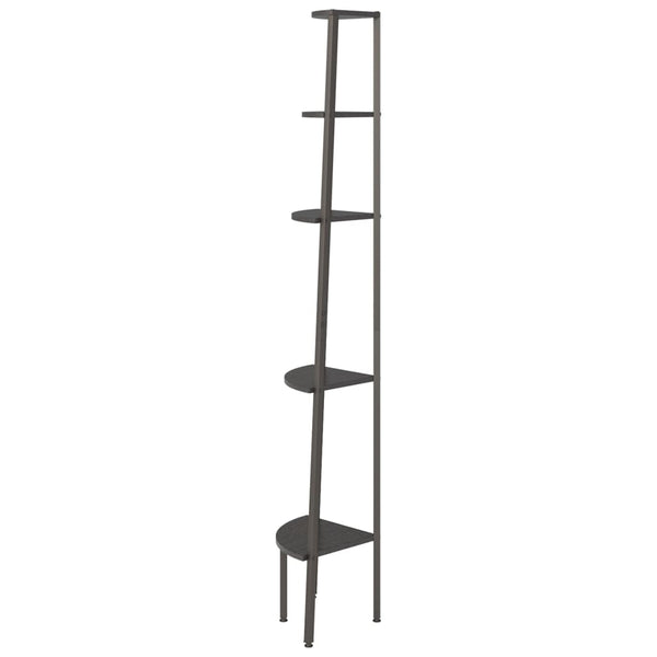 Schwarzes Eckregal Petreanu 45,5x31,5x180cm (5-lagig)