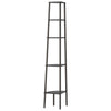 Schwarzes Eckregal Petreanu 45,5x31,5x180cm (5-lagig)