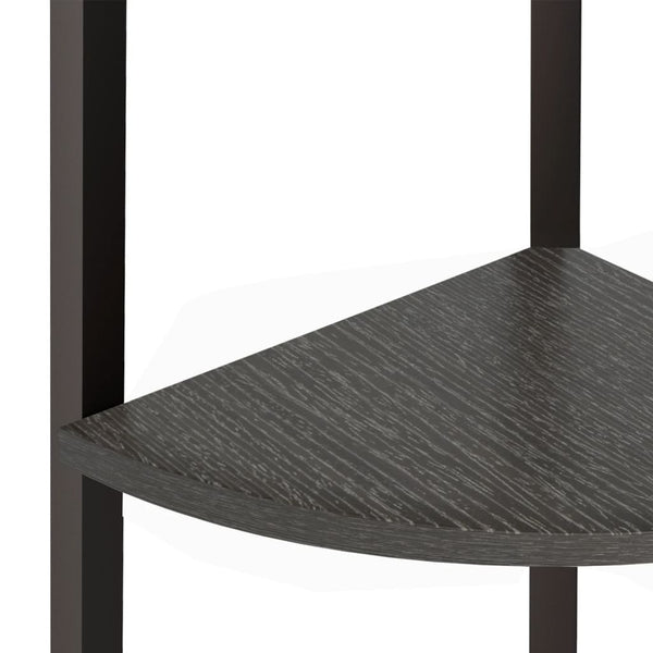Schwarzes Eckregal Petreanu 45,5x31,5x180cm (5-lagig)