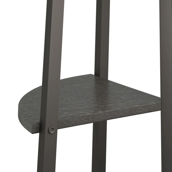 Schwarzes Eckregal Petreanu 45,5x31,5x180cm (5-lagig)