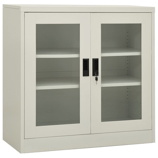 Hellgrauer Büroschrank Ameli 90x40x90cm (Stahl)