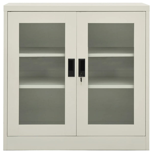 Hellgrauer Büroschrank Ameli 90x40x90cm (Stahl)