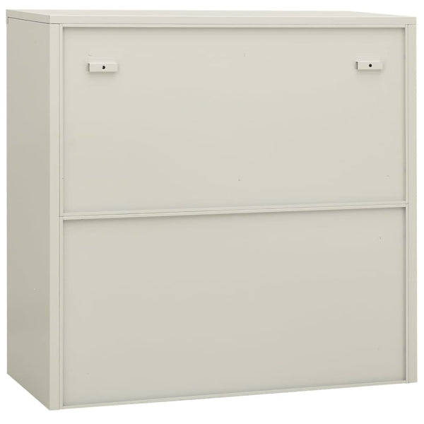 Hellgrauer Büroschrank Ameli 90x40x90cm (Stahl)