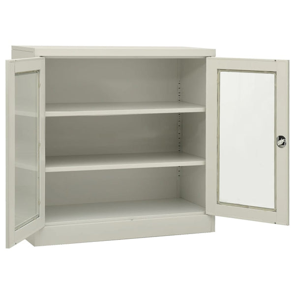 Hellgrauer Büroschrank Ameli 90x40x90cm (Stahl)