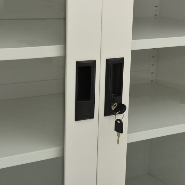 Hellgrauer Büroschrank Ameli 90x40x90cm (Stahl)
