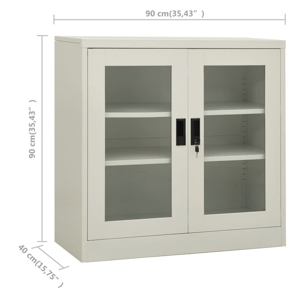 Hellgrauer Büroschrank Ameli 90x40x90cm (Stahl)