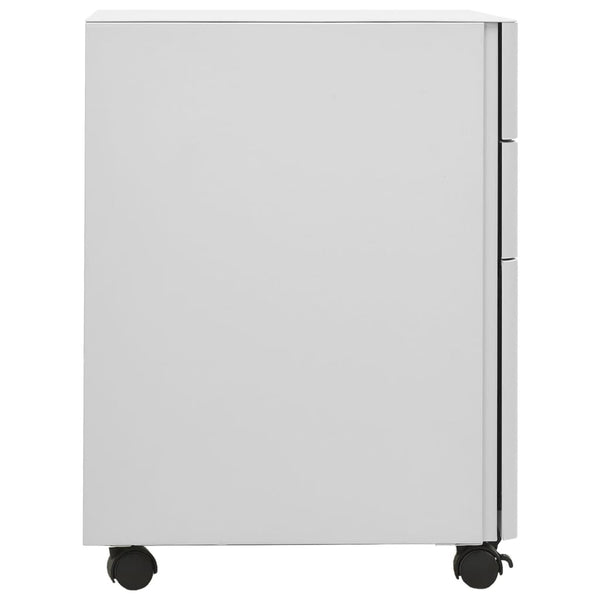 Hellgrauer Archivschrank Laviniu, mobil, 30x45x59cm (Stahl)
