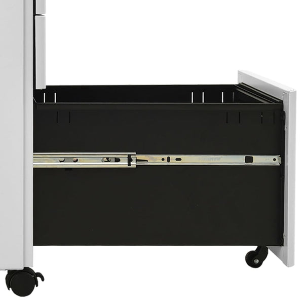 Hellgrauer Archivschrank Laviniu, mobil, 30x45x59cm (Stahl)