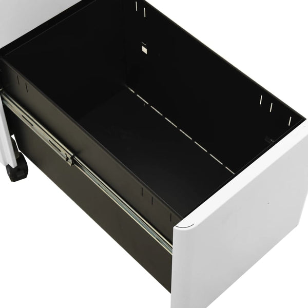 Hellgrauer Archivschrank Laviniu, mobil, 30x45x59cm (Stahl)