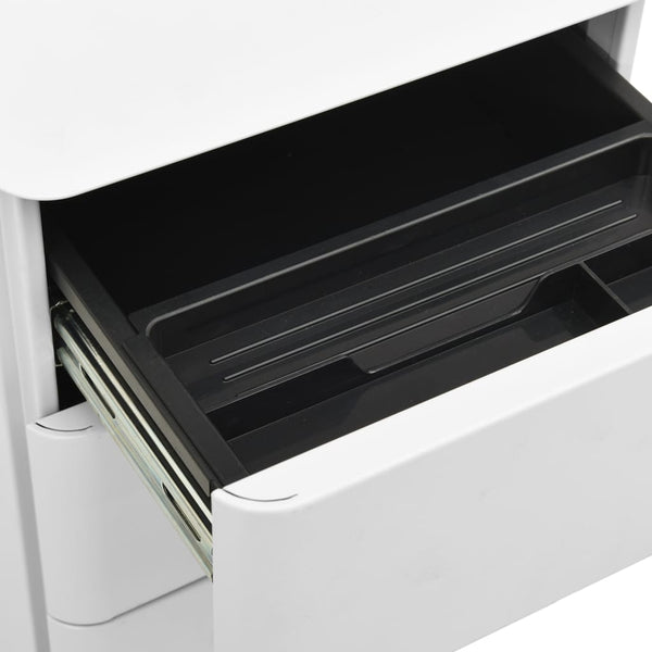 Hellgrauer Archivschrank Laviniu, mobil, 30x45x59cm (Stahl)