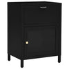 Nachttisch Molidul Schwarz 40x30x54,5cm (Stahl und Glas)