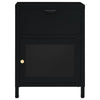 Nachttisch Molidul Schwarz 40x30x54,5cm (Stahl und Glas)