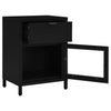 Nachttisch Molidul Schwarz 40x30x54,5cm (Stahl und Glas)