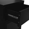 Nachttisch Molidul Schwarz 40x30x54,5cm (Stahl und Glas)