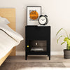Nachttisch Molidul Schwarz 40x30x54,5cm (Stahl und Glas)