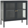 Anthrazitfarbenes Sideboard Kazzi 70x35x70cm (Stahl und Glas)