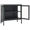 Anthrazitfarbenes Sideboard Kazzi 70x35x70cm (Stahl und Glas)