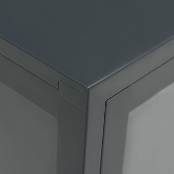 Anthrazitfarbenes Sideboard Kazzi 70x35x70cm (Stahl und Glas)