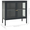 Anthrazitfarbenes Sideboard Kazzi 70x35x70cm (Stahl und Glas)