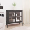 Anthrazitfarbenes Sideboard Kazzi 70x35x70cm (Stahl und Glas)