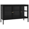 Schwarzes Sideboard Zeidula 105x35x70cm (Stahl und Glas)