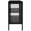 Schwarzes Sideboard Zeidula 105x35x70cm (Stahl und Glas)