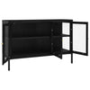 Schwarzes Sideboard Zeidula 105x35x70cm (Stahl und Glas)