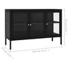 Schwarzes Sideboard Zeidula 105x35x70cm (Stahl und Glas)