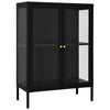 Schwarze Kommode Sarbana 75x35x105cm (Stahl und Glas)