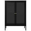 Schwarze Kommode Sarbana 75x35x105cm (Stahl und Glas)