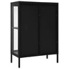 Schwarze Kommode Sarbana 75x35x105cm (Stahl und Glas)