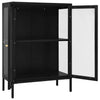 Schwarze Kommode Sarbana 75x35x105cm (Stahl und Glas)