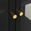 Schwarze Kommode Sarbana 75x35x105cm (Stahl und Glas)