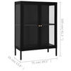 Schwarze Kommode Sarbana 75x35x105cm (Stahl und Glas)