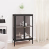Schwarze Kommode Sarbana 75x35x105cm (Stahl und Glas)