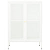 Weißes Sideboard Sarbana 75x35x105cm (Stahl und Glas)