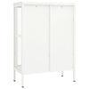 Weißes Sideboard Sarbana 75x35x105cm (Stahl und Glas)