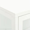 Weißes Sideboard Sarbana 75x35x105cm (Stahl und Glas)